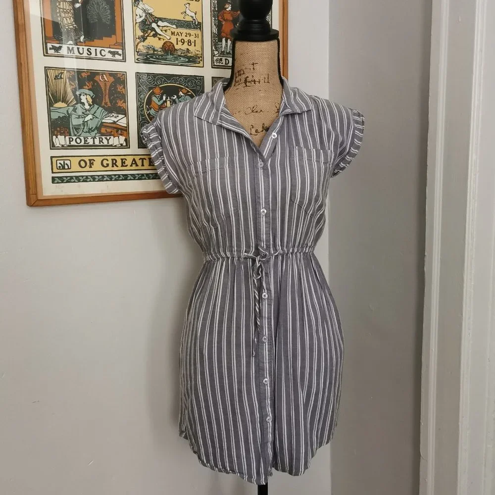 Button Front Shirt Dress - Picture 1 of 6